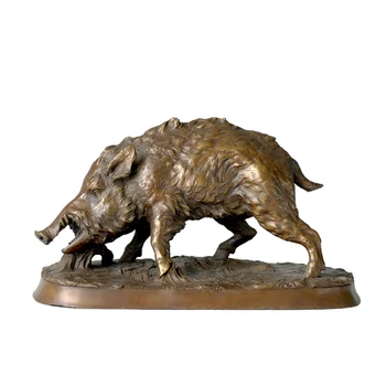

Wild Boar Statue Bronze Pig Wild Animal Sculpture Garden Interior Decor Vintage Art