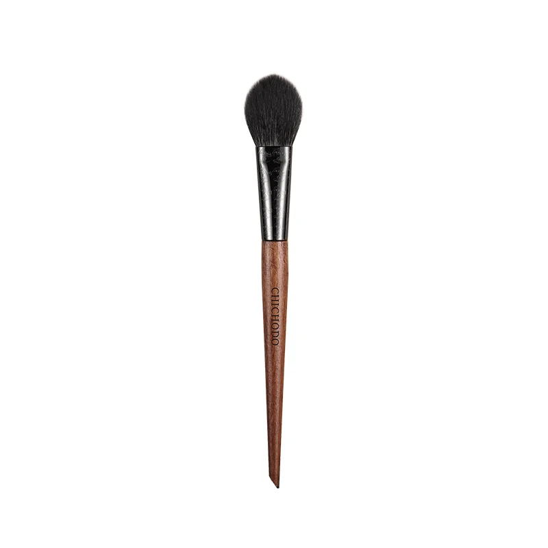Makeup Brush Amber Series Carved Tube Animal Hair Blush Brush Peach shape pen F233