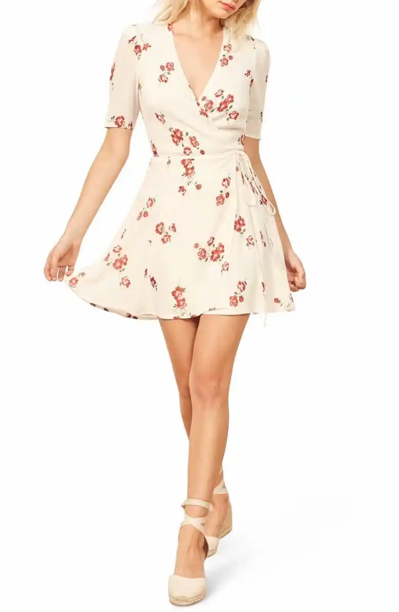 reformation lucky wrap dress