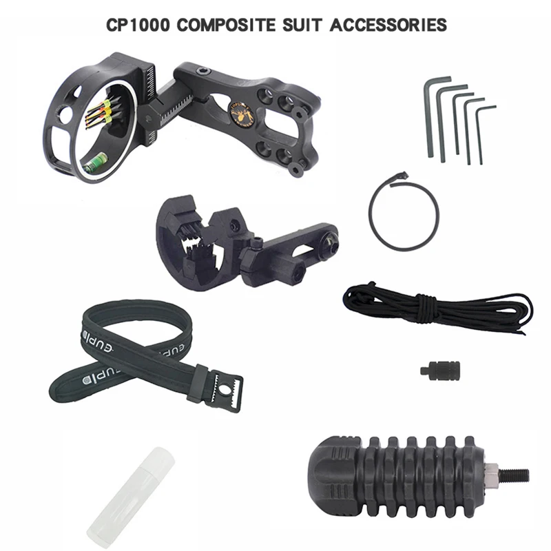 

Hunting 5 Pin Adjustable Optic Sight Aim Scope Compound Bow Recurve Bow Archery Brush Arrow Rest Shock Absorber Bow Accessories
