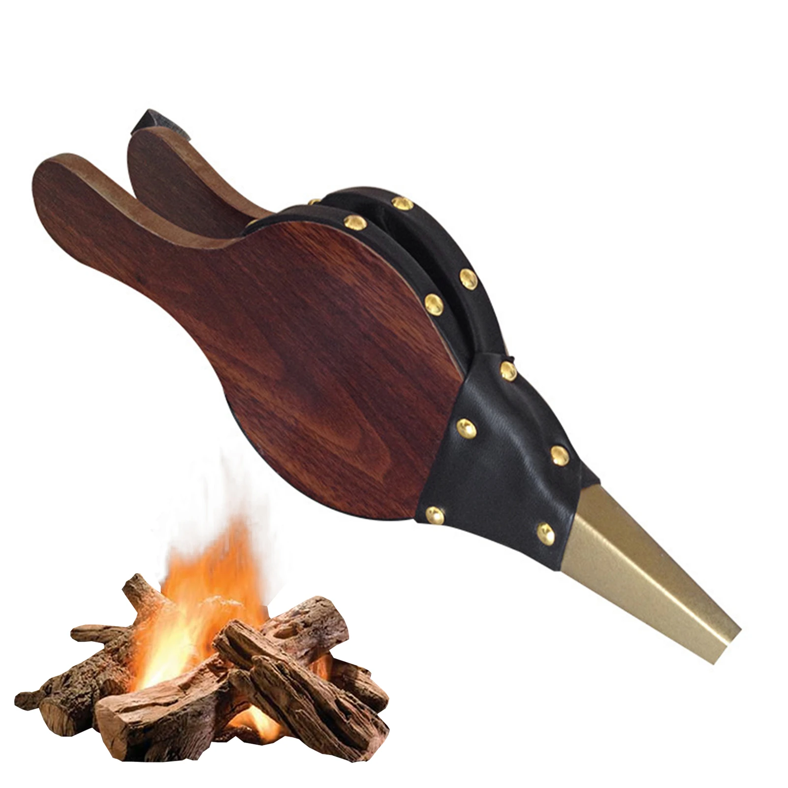 Ankishi Large Fireplace Bellows Wooden Air Blower With Hanging Strap