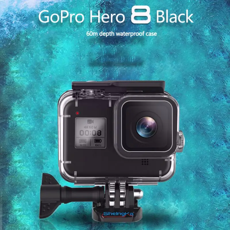 Подходит для Gopro Hero 8 водонепроницаемые чехлы практичная Черная Спортивная камера Водонепроницаемые Чехлы аксессуары для камеры для Gopro Hero8 kk