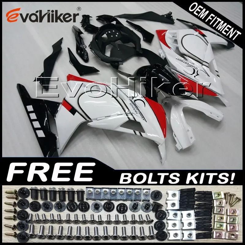 Пользовательские мотоциклетные пластиковые крышки для ZX300R EX300 2013- ABS мотор панели литьевой формы белый+ подарки