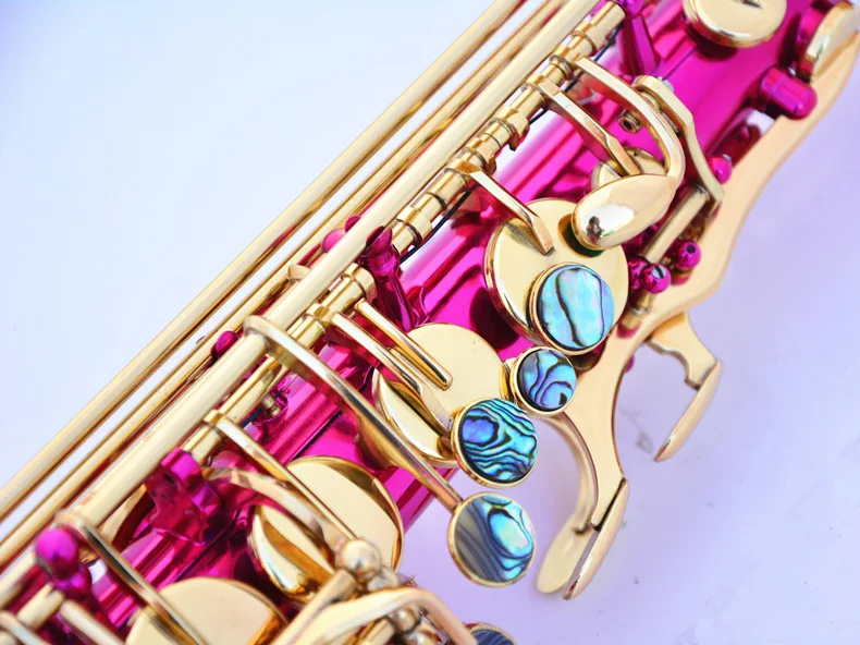 Высокое качество Саксофон альт R54 ключ Eb Розовый Красный саксофон глубокая Гравировка золотой альт саксофон деревянный духовой инструмент с Чехол мундштук