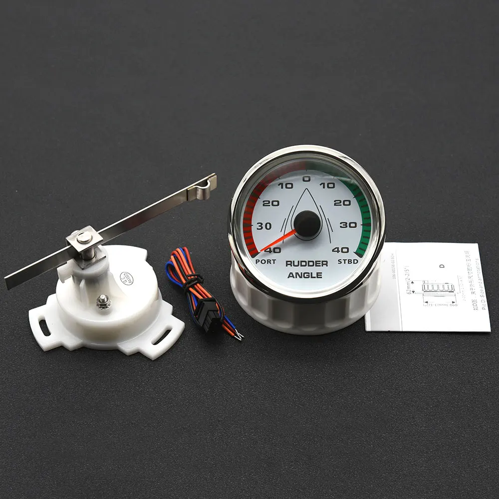 85Mm Roerstand Indicator Gauge Sb Poort Zeil Boot Roer Hoek Gauge 0-190Ohm Voor Jacht Met Sensor 8 Kleuren backlight 12V