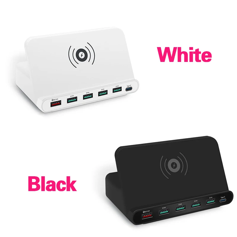 Qi Беспроводное зарядное устройство для iPhone X 8 plus samsung S9 Quick Charge 3,0 5 USB адаптер для беспроводной зарядки держатель телефона для Xiaomi