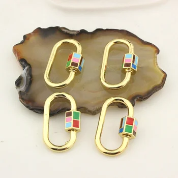

18*27mm 10pcs Fashion enamel clasp charm, colorful oval shape charm, gold plating charm jewelry accessories