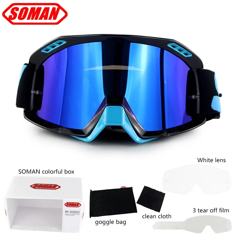 black Мотоциклетные Очки Мотокросс окуло MX очки с отрывными пленками велосипед Gafas шлем для кроссового велосипеда Goggle Gozluk bicchieri bril poc - Color: black