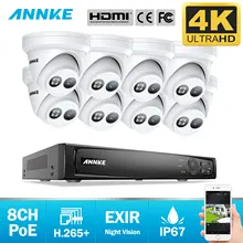 ANNKE 8CH 4K Ultra HD POE сетевая видео система безопасности 8MP H.265 NVR с 8 Мп 30m EXIR ночного видения Всепогодная ip-камера