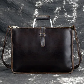 

Men's leather business Shoulder Bag Handbag men's leather handbag oil wax leather slant cross bag business briefcase