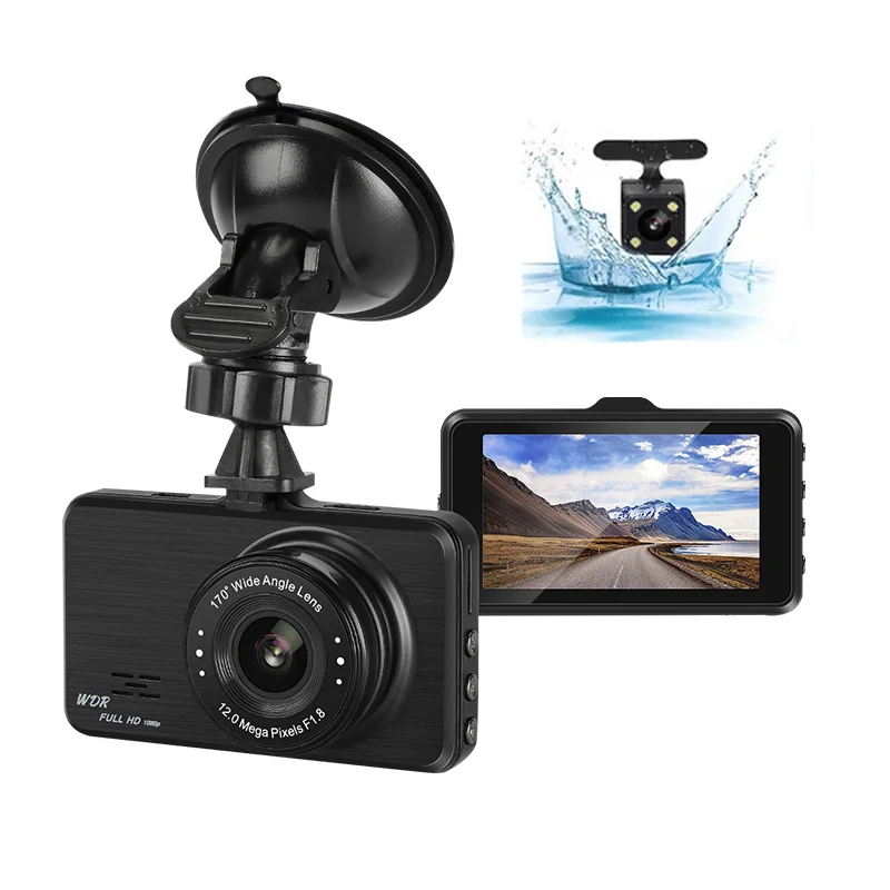 With rear camera Автомобильная dvr камера 1080P 4," Full Hd видеорегистратор заднего вида ночное видение Видео парковочный монитор - Название цвета: With rear camera