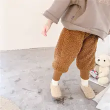 Новые стильные штаны для девочек, плотные осенне-зимние штаны с хлопковой подкладкой для маленьких детей, buu ku