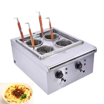 

Stainless Steel Table Type Cooker With Four Boilers Electric Fast-Speed Cooking Noodles Cooking Equipment
