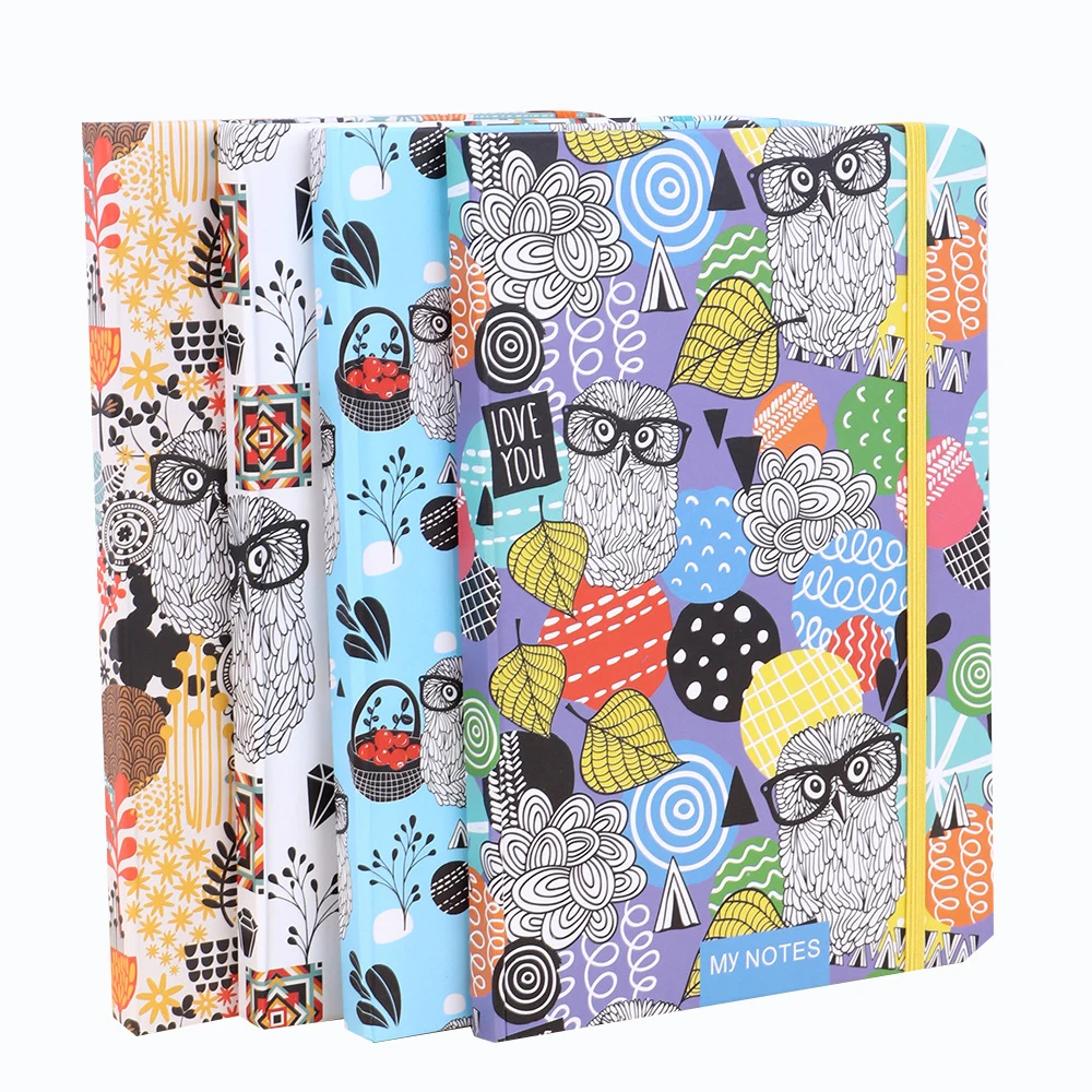 Cute Cartoon Hand Account Animal Owl Hardcover Student Notebook Personal Diary Thick Notepad Drawing Planner Scrapbooking | Канцтовары