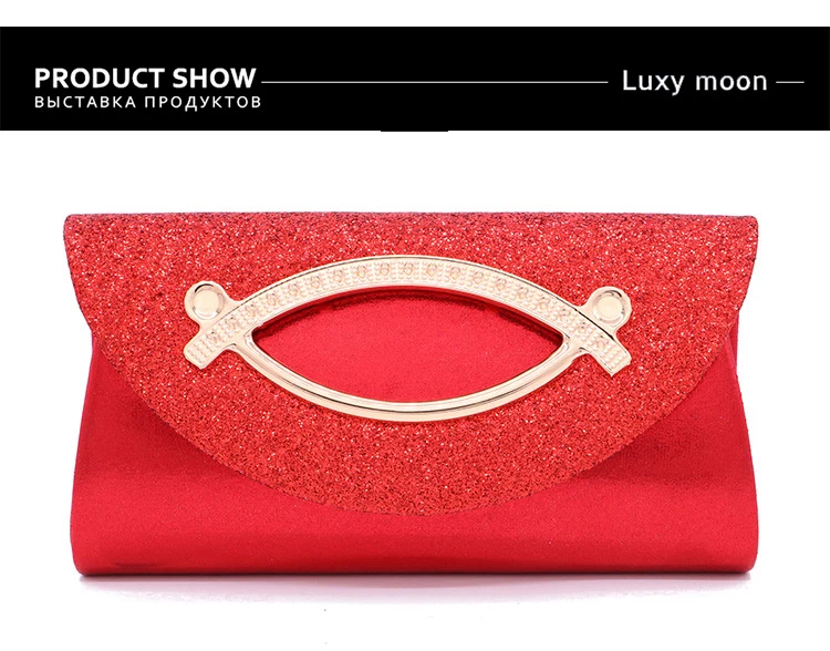 Luxy Moon Red Leather Envelope Clutch Purse Front View