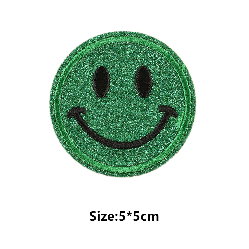 1Pcs Round Expression Smiley Face Patch Clothes Iron on Embroidered Sew Applique Cute Fabric Badge Garment Apparel Accessories 