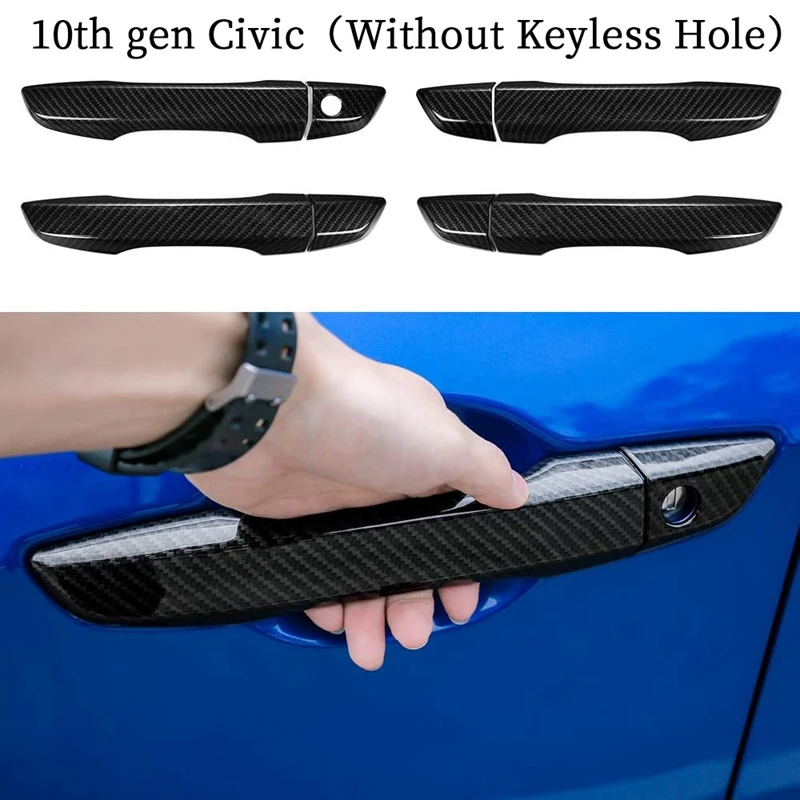 for 10Th Gen Civic ABS Carbon Fiber Style Door Handle Cover Honda 2016-2020 Without Keyless Hole | Автомобили и мотоциклы