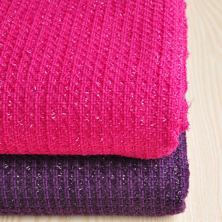 

Free ship rose and purple with shinning line weaved tweed fabric price for 1/2 meter 59" wide