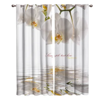 

Magnolia Orchid Pure Flower Color Branches Window Curtains Scenic Curtains for Living Room Decorative Items Living Room