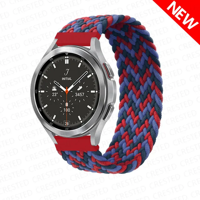 Braided Solo Loop band for Samsung Galaxy watch 4/classic/Active 2 Watchband 20mm 22mm Bracelet correa Amazfit GTS 2 mini strap black blue red