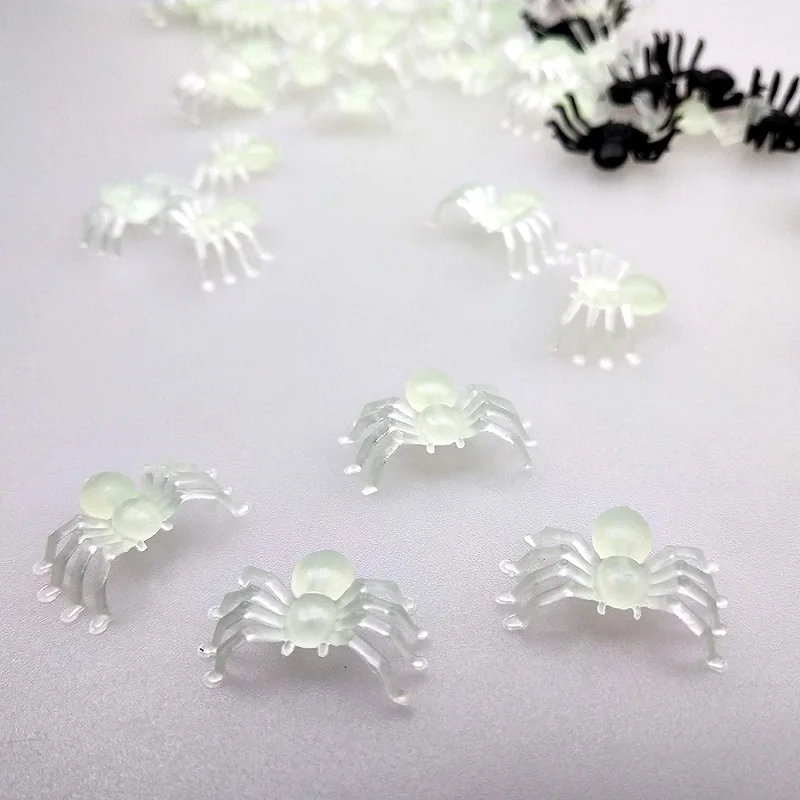 100 шт. светящиеся пластиковые пауки|Украшения своими руками для вечеринки| |