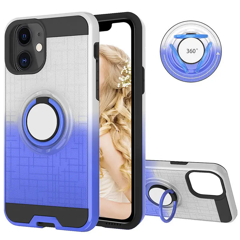 360 магнитный чехол для телефона с кольцом на палец для iPhone 11 Pro Max XR XS Max 8 7 6 6S Plus противоударный градиентный Магнитный чехол для iPhone 11