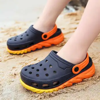 

BEST KIDS BOYS GIRS SUMMER MULES SANDALS NEON LIGHT CROC CLOGS SLIPPER CAVE SHOES FOR BOY GIRL SIZE 30 31 32 33 34 35 US 11-3