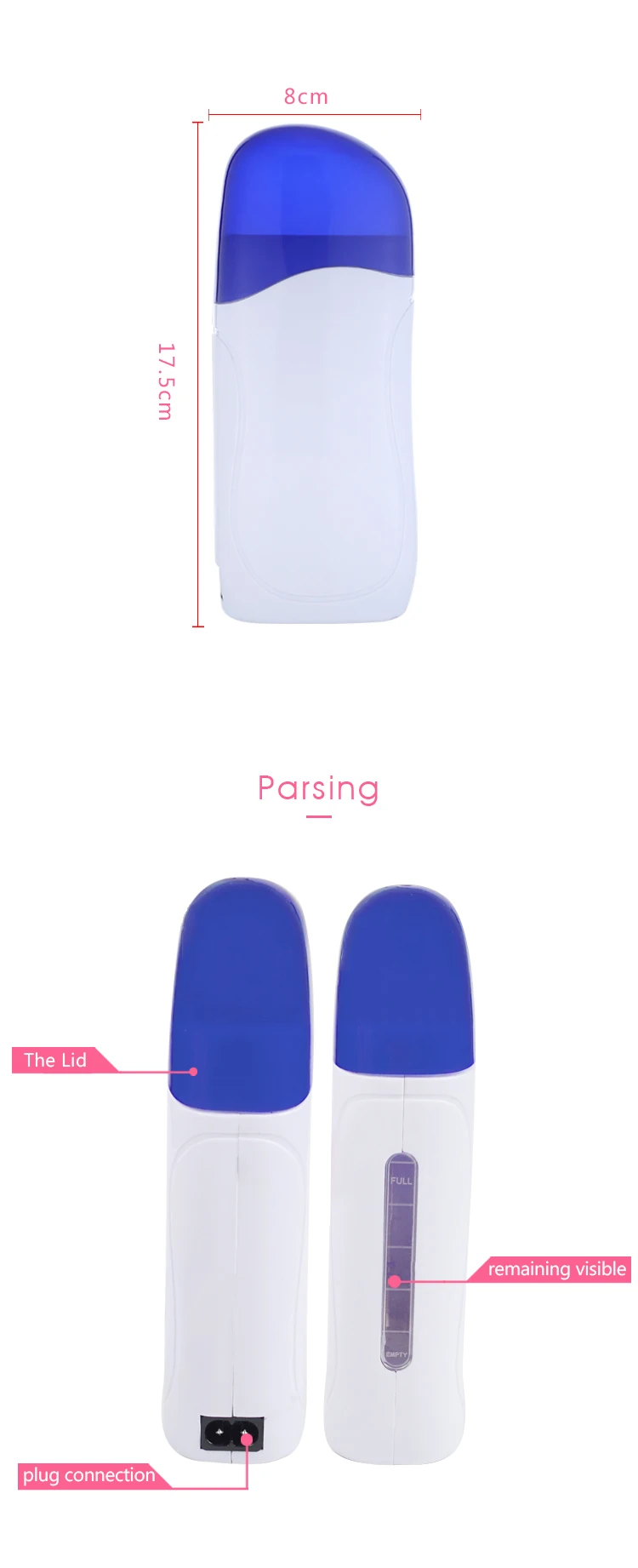 Blue New Hair Removal Portable Wax Warmer Paraffin Depilatory Wax Heater Roller Wax Heater
