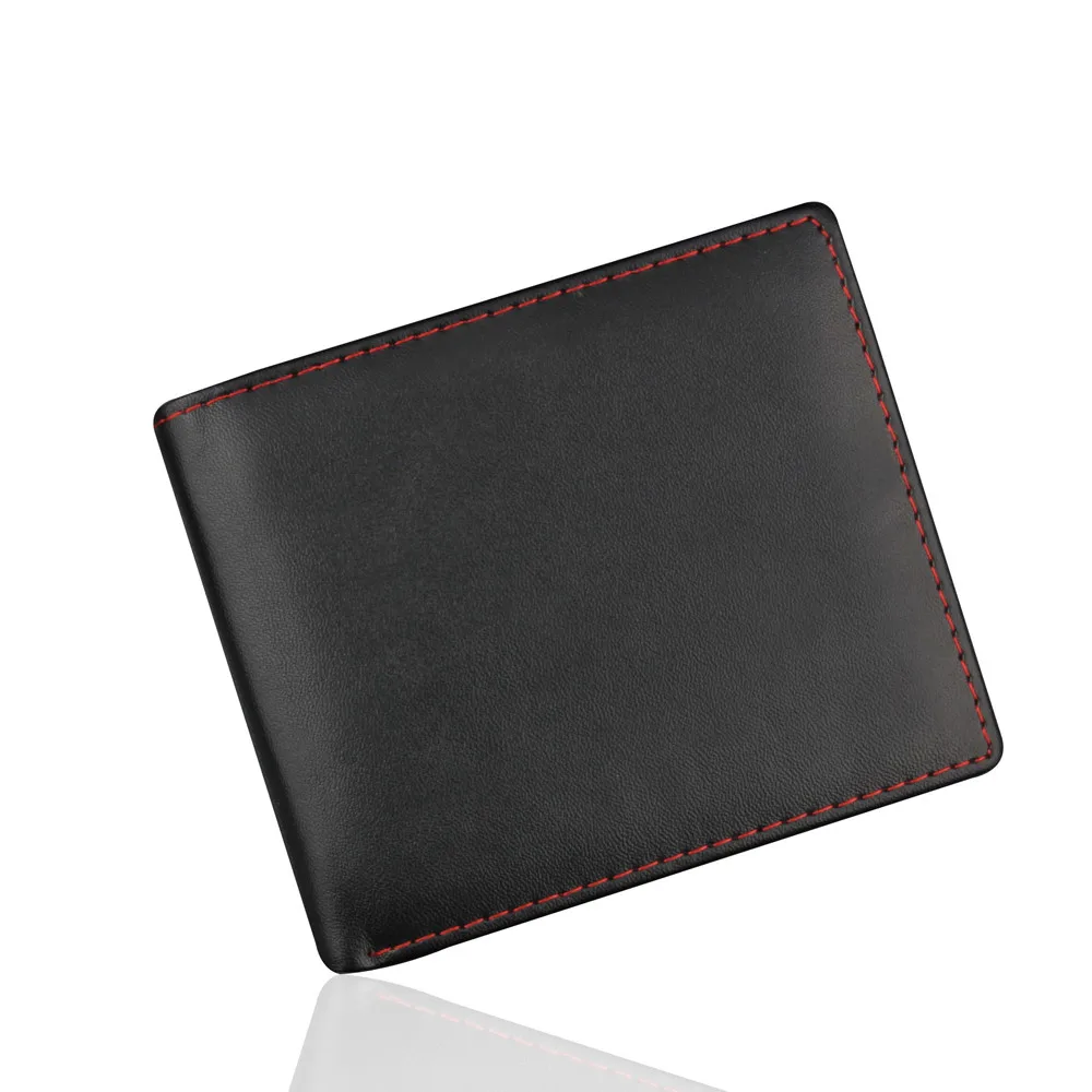 Мужские кошельки люксовый бренд высокое качество мужской многополярный бизнес кожаный бумажник ID держатель кредитной карты кошелек карманы K916 - Цвет: Black