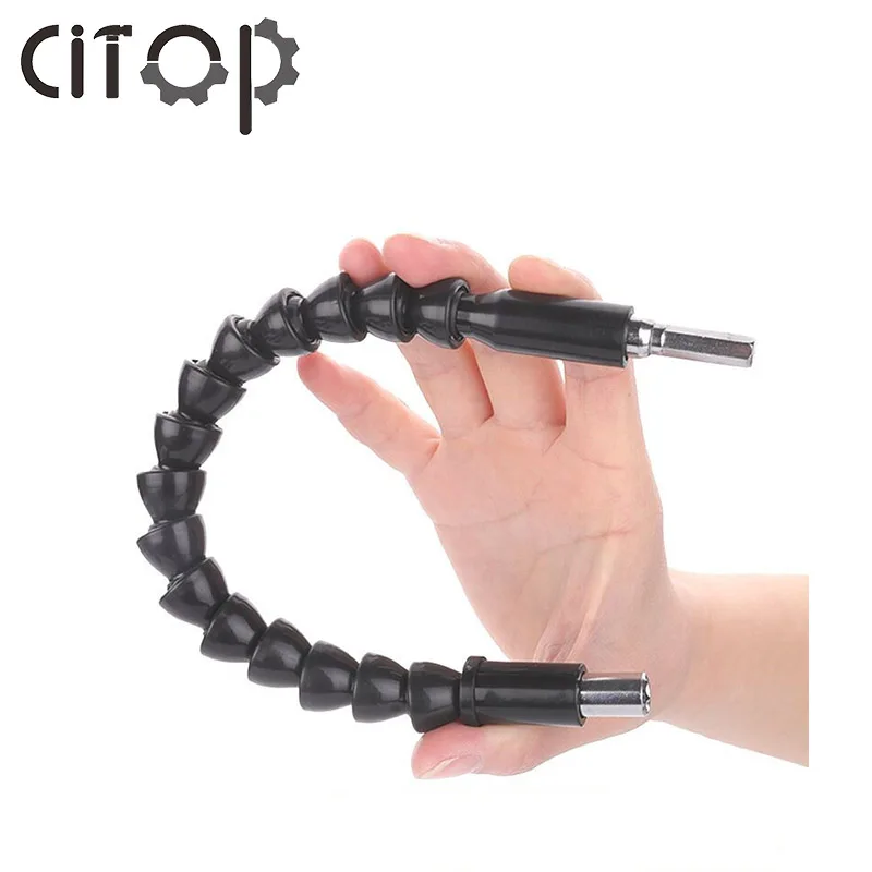 Citop 250/295mm Flexible Repair Tools Shaft Tool Electronics Drill Screwdriver Holder Connect 1/4 Hex Shank Extension Snake Bit