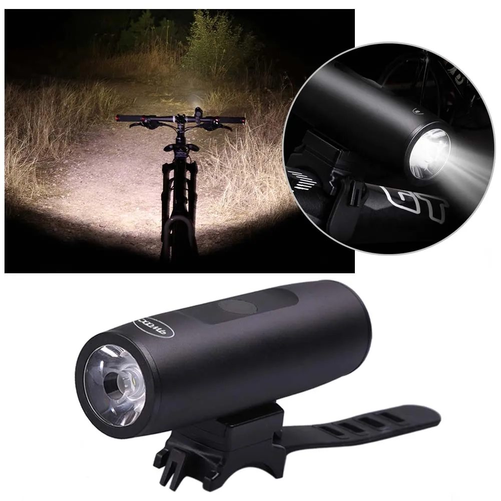

1pc Bike Light Rainproof USB Rechargeable LED Road Bicycle Front Lamp Bracket Light Headlight Aluminum Ultralight Flashlight