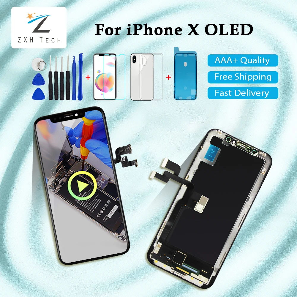 OEM OLED для iPhone X XS XR MAX ЖК дисплей сенсорный экран замена с 3D сенсорным дигитайзером