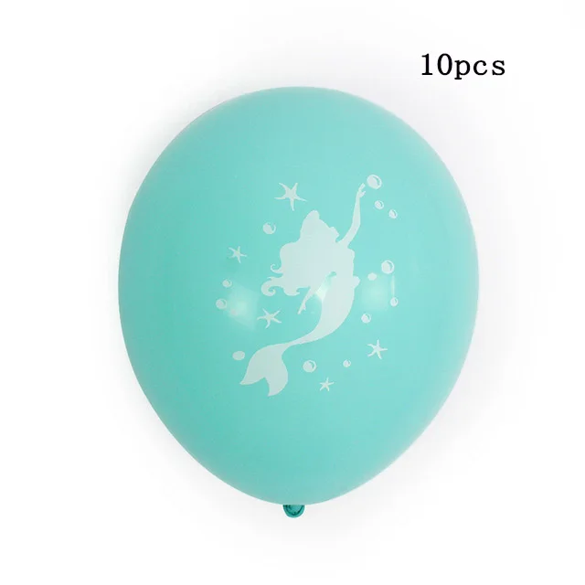 10pc Mermaid RJ BL Большой мультфильм Русалка фольга латексные шары Русалочка 30 дюймов номер набор воздушные шары девушка с днем рождения надувные шарики подарок - Цвет: 10pc Mermaid RJ BL
