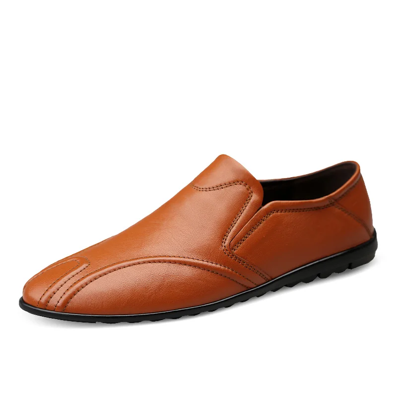 Новинка; мужские кожаные ботинки; удобные повседневные осенние ботинки из водонепроницаемого материала; Мужская обувь в деловом стиле; кожаная обувь в горошек;% 8207 - Цвет: Light-Brown