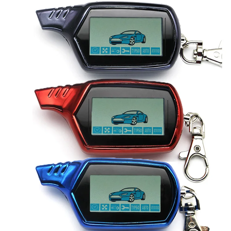 

Anti-theft System Two Way Car Alarm System Starline 91+TPU cover 2 way LCD Remote Control Key Fob Keychain Vehicle Security