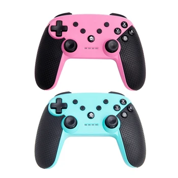 

2 Pcs Wireless Game Joystick Bluetooth Gamepad for Nintendo Switch Lite Pro Controller PC Steam - Pink & Green