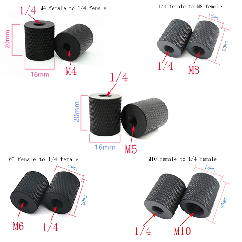 14toM4M6M8M10FemaletofemaleScrewMountAdapterforcamera