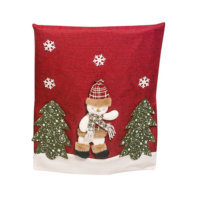 Christmas Chair Cover Fabric Three-dimensional Xma Elk Doll Chair Cover Festival Decoration Seat Chair Cover Home Decor@5 - Цвет: B