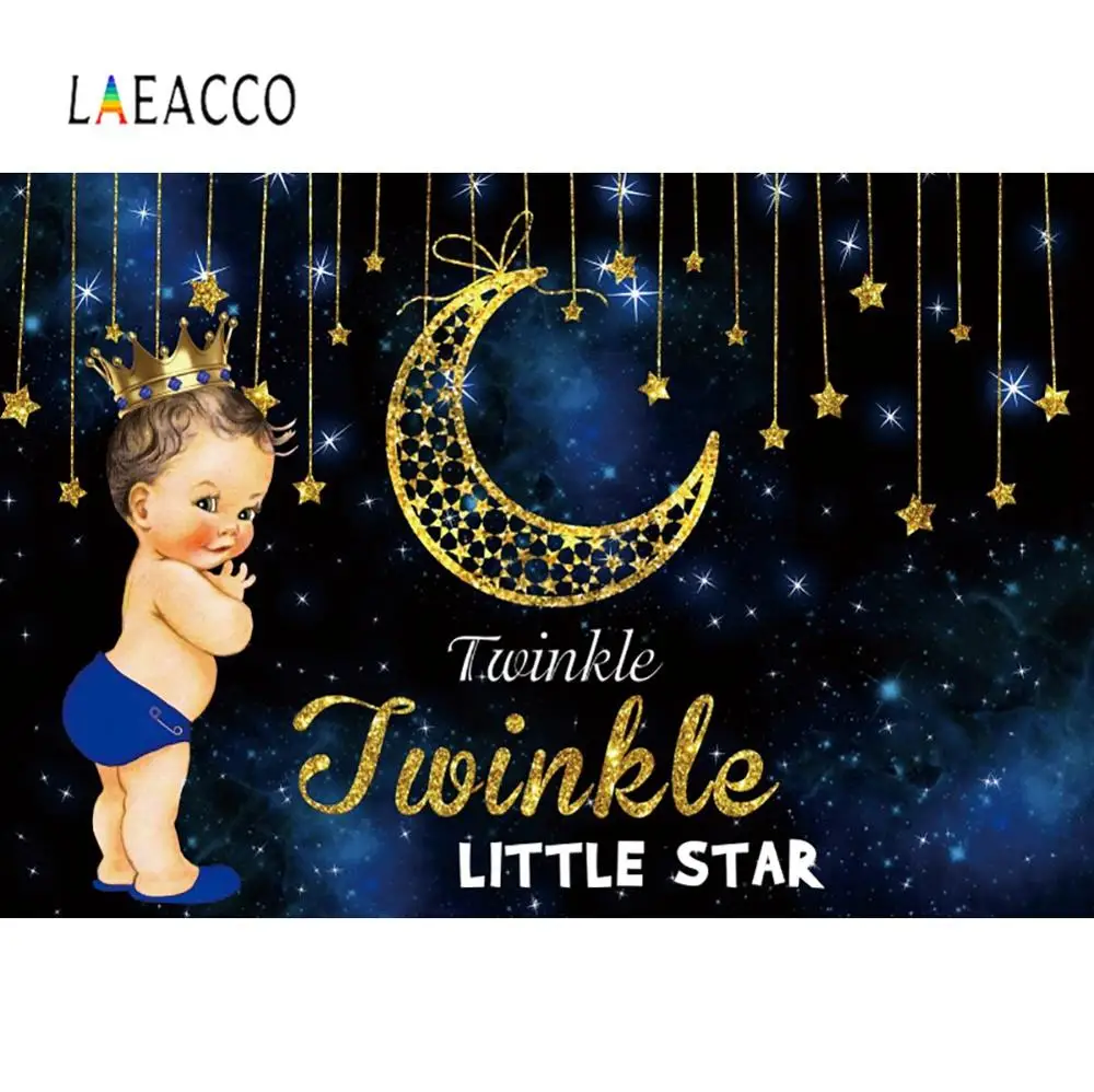 Twinkle Little Star Backgrounds Golden Moon Doll Prince Or Princess Customized Poster Birthday Party Photo Backdrop | Электроника