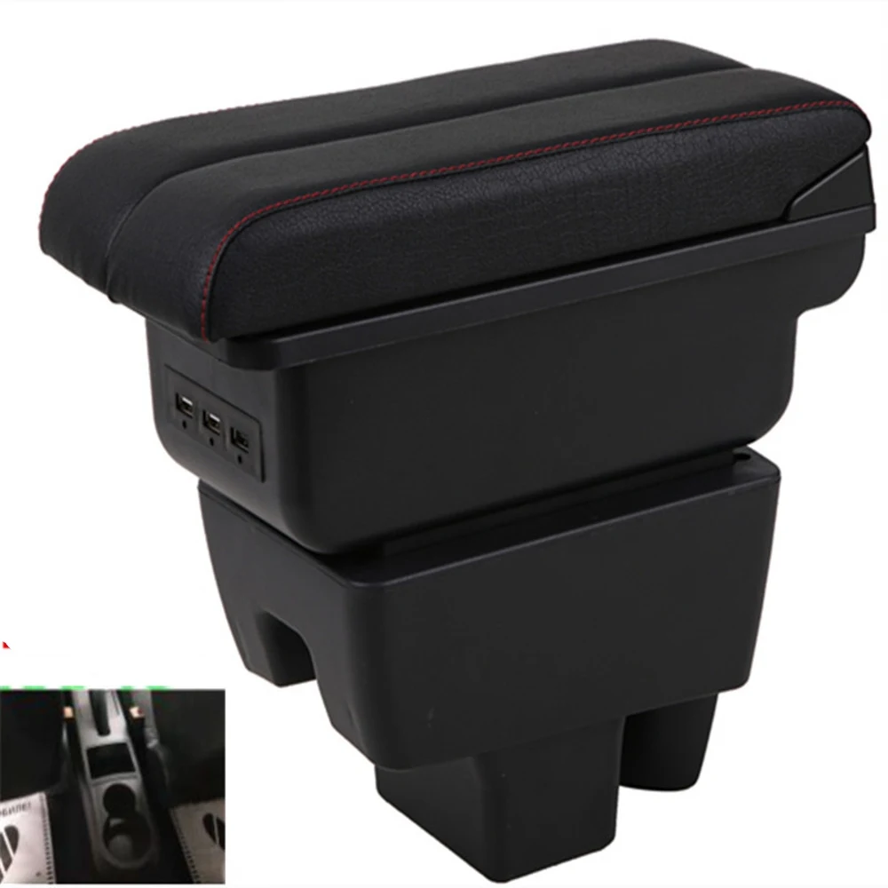 

For Skoda Rapid armrest box central content box interior Armrests Storage car-styling accessories part with USB