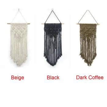 

Art Craft Woven Tapestry Retro Living Room Handmade Butterfly Pattern Vintage Hanging Wall Home Decoration Wedding Cotton Thread