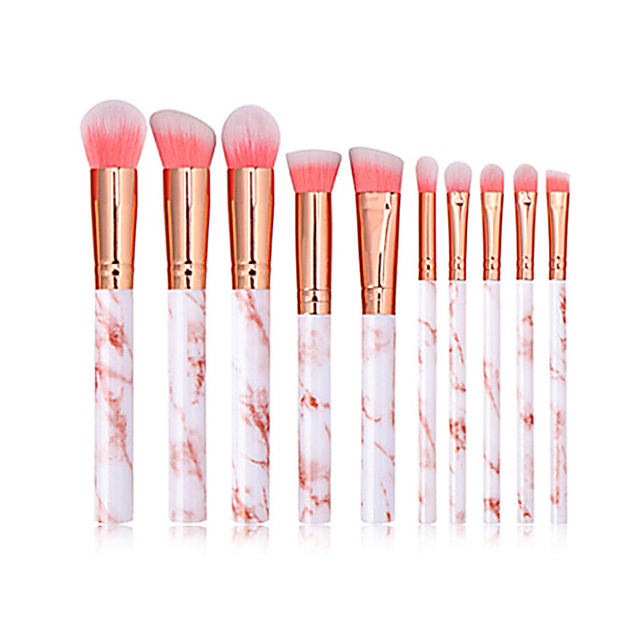 Makeup 10Pcs Set Eye Marble Shadow Powder Foundation Eyebrow Portable Beginners Set of Makeup Brushes Beauty Tools