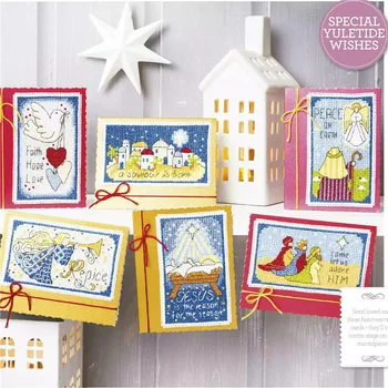 

CD369 Cross Stitch Kit Package Greeting Cards Needlework Counted Cross-Stitching Kits Christmas Mother's Father's Day Birthday
