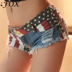 Сексуальный национальный флаг мини-джинсы, шорты женские модные тонкие джинсовые шорты летние Клубные панк винтажные хлопковые короткие