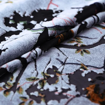 

Hollow Burnt-out Real Velvet Fabric Silk Clothing Cheongsam Dress Fabric Silk Fabric/0.5M