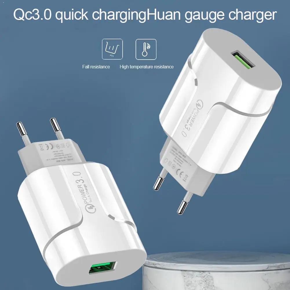

3A Quick Charge 3.0 USB Charger EU Wall Mobile Phone Charging QC3.0 Charger Adapter Smartphones