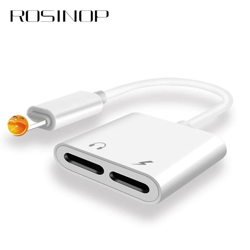 

Rosinop 2in1 2.4A Fast Charging AUX Cable Charger Splitter Headphones Adapter For iphone Adapter For Lightning iphone 7 8 plus