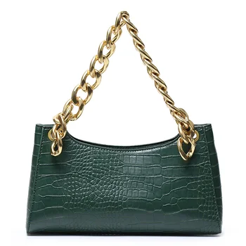 

Fashion 2020 Summer Green Crocodile Clutch Bag Luxury Cross Body Bag Luxury Brand Designer Leather Bags Women Hand Bag