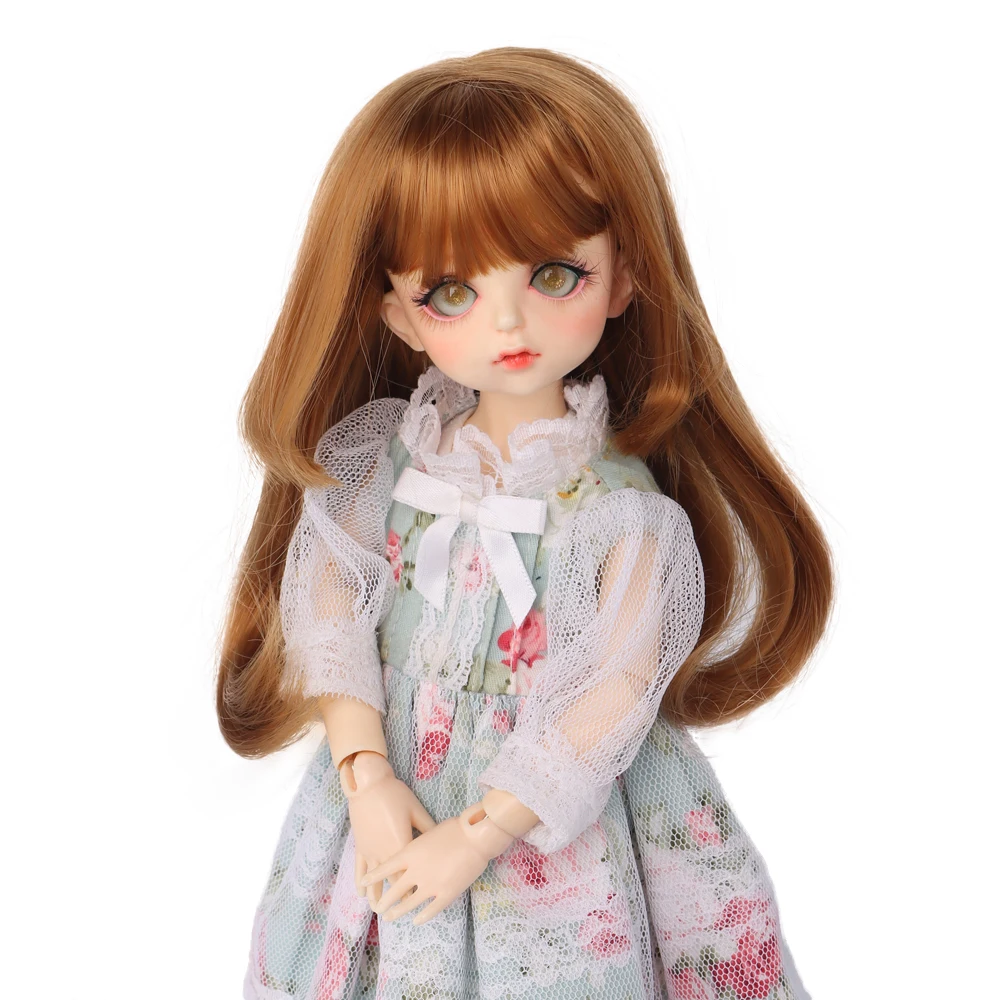 Aidolla 1/6 BJD/SD Doll Hair Wig Long Bangs Big Roll Curly Hair Doll Accessories Natural Color Soft Fiber Wavy Wig For Girl DIY long water wave none lace ginger orange high temperature wigs for women afro cosplay party daily synthetic hair wigs with bangs