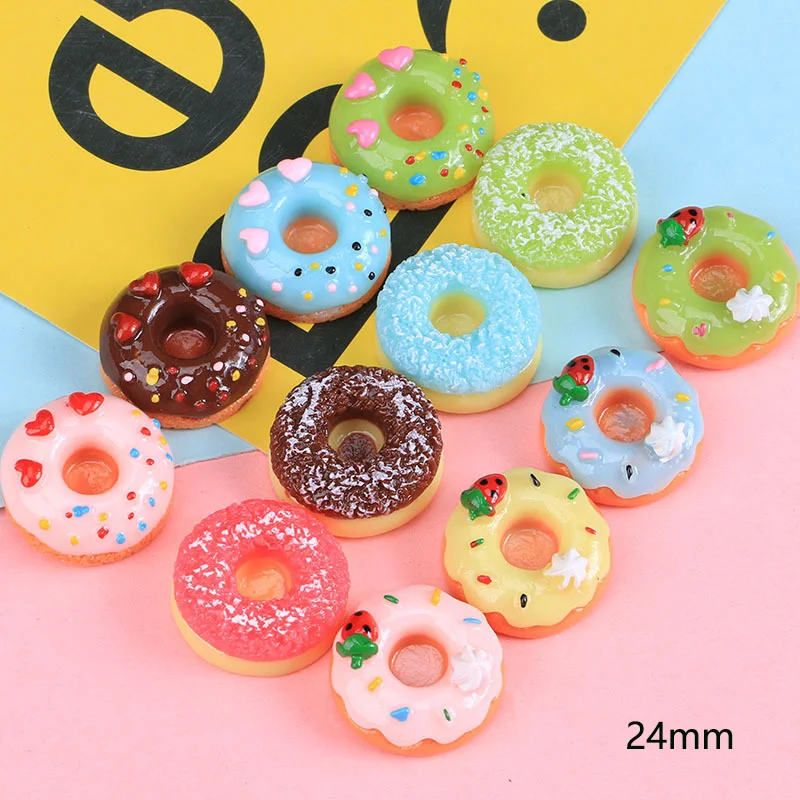 10 шт. миниатюрные Милые Пончики искусственные Искусственные пищевые кабошоны с